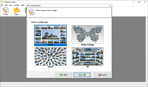 Choose the collage layout