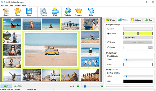 Save and print your collage