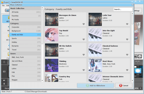 Add music to your slideshow